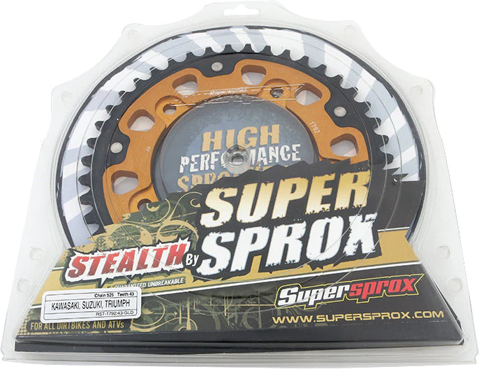 Rear Stealth Sprocket Alu/Stl 43t 525 Gld Suz/Tri - Image 3