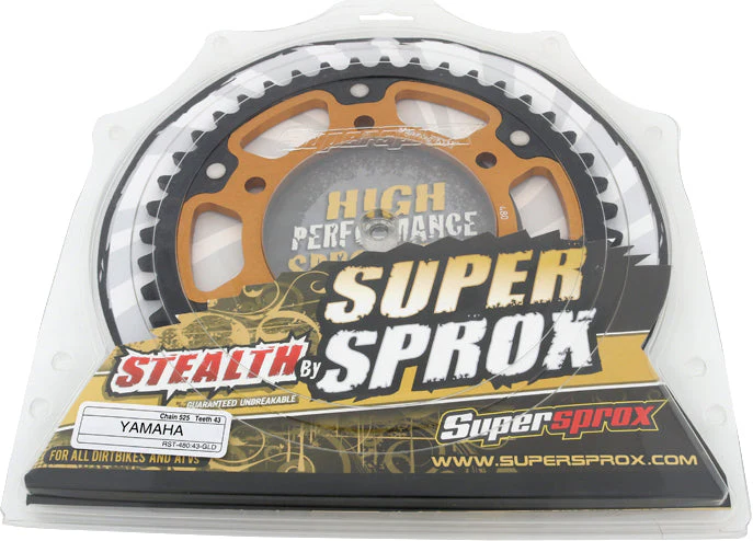 Rear Stealth Sprocket Alu/Stl 43t 525 Gld Suz/Yam - Image 3