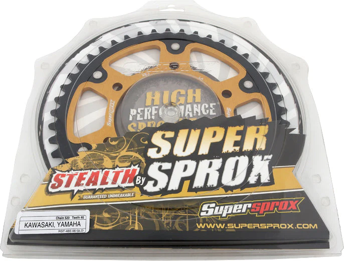 Rear Stealth Sprocket Alu/Stl 46t 520 Gld Hon/Kaw/Yam - Image 3