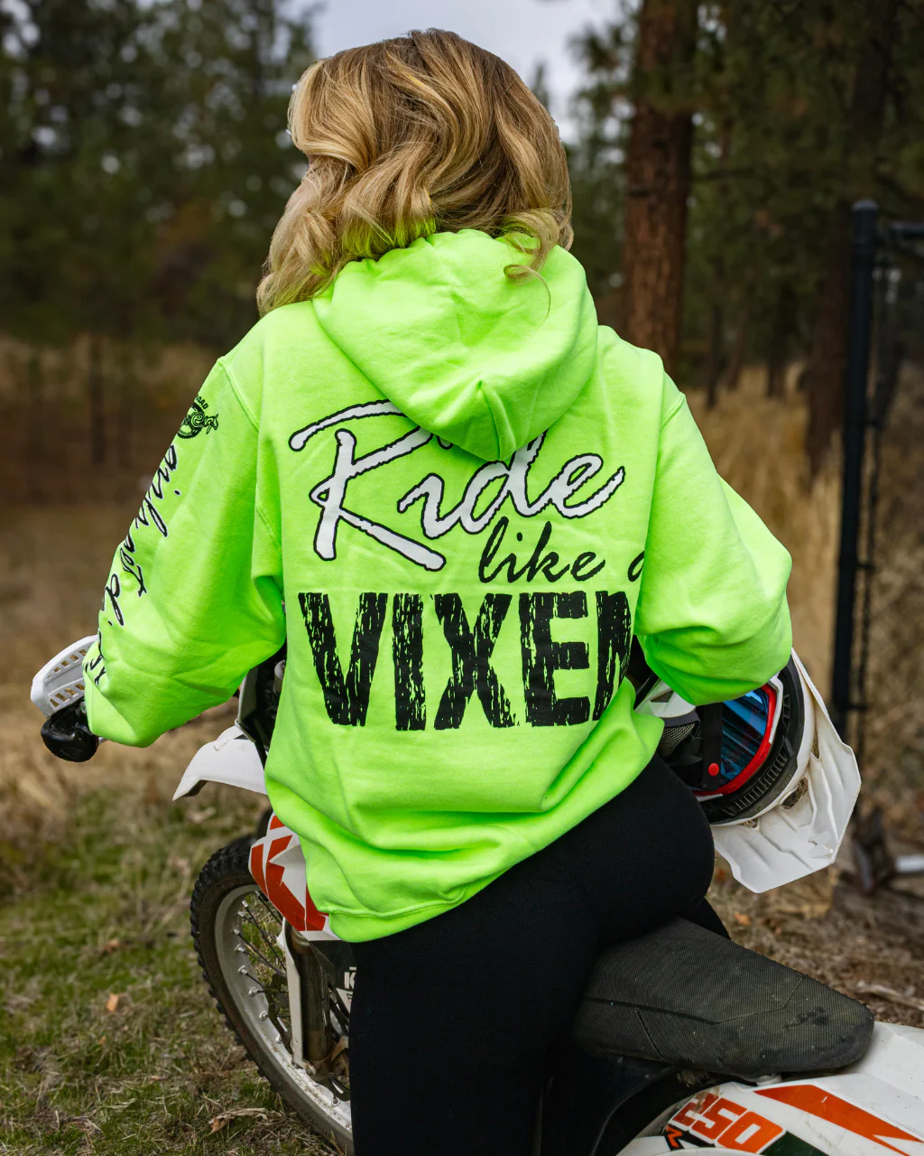 Ride like a Vixen Hoodie - Neon Green - Off-Road Vixens