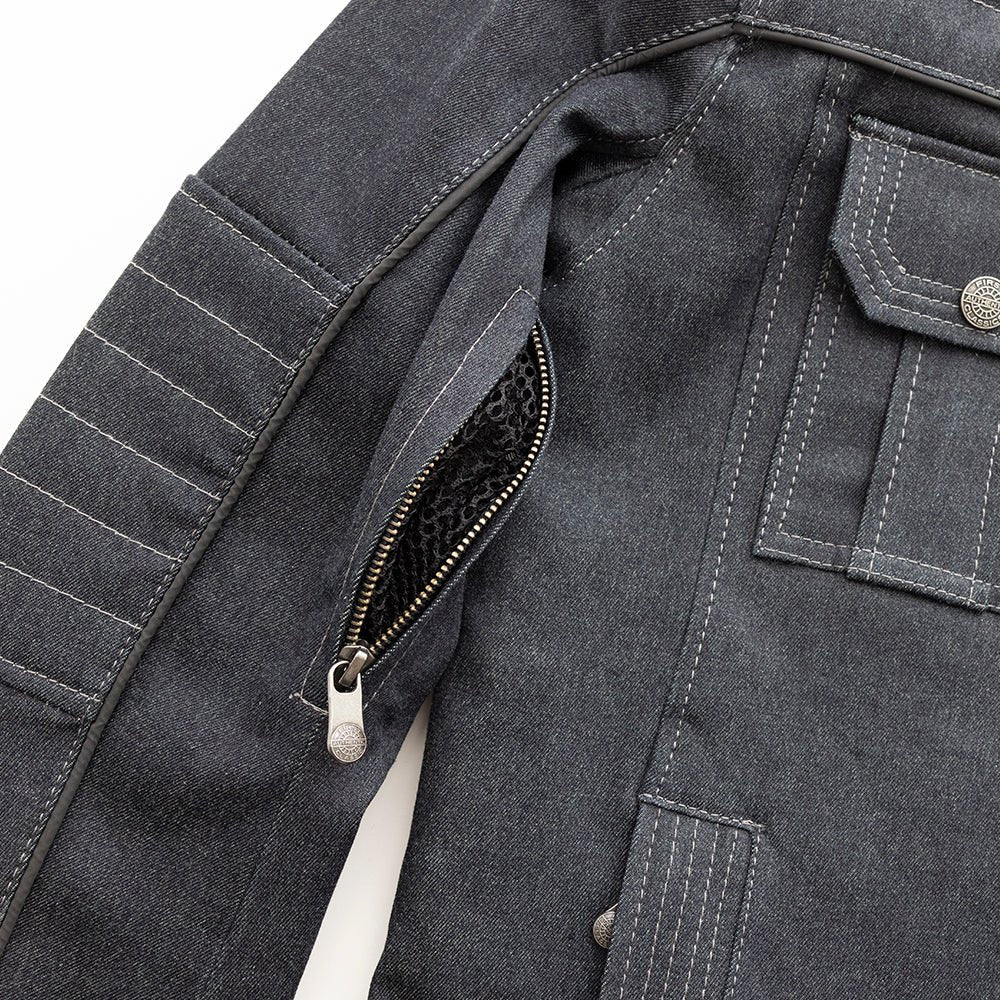 Rowdy Men's Thunder Denim Motorcycle Jacket - Image 3