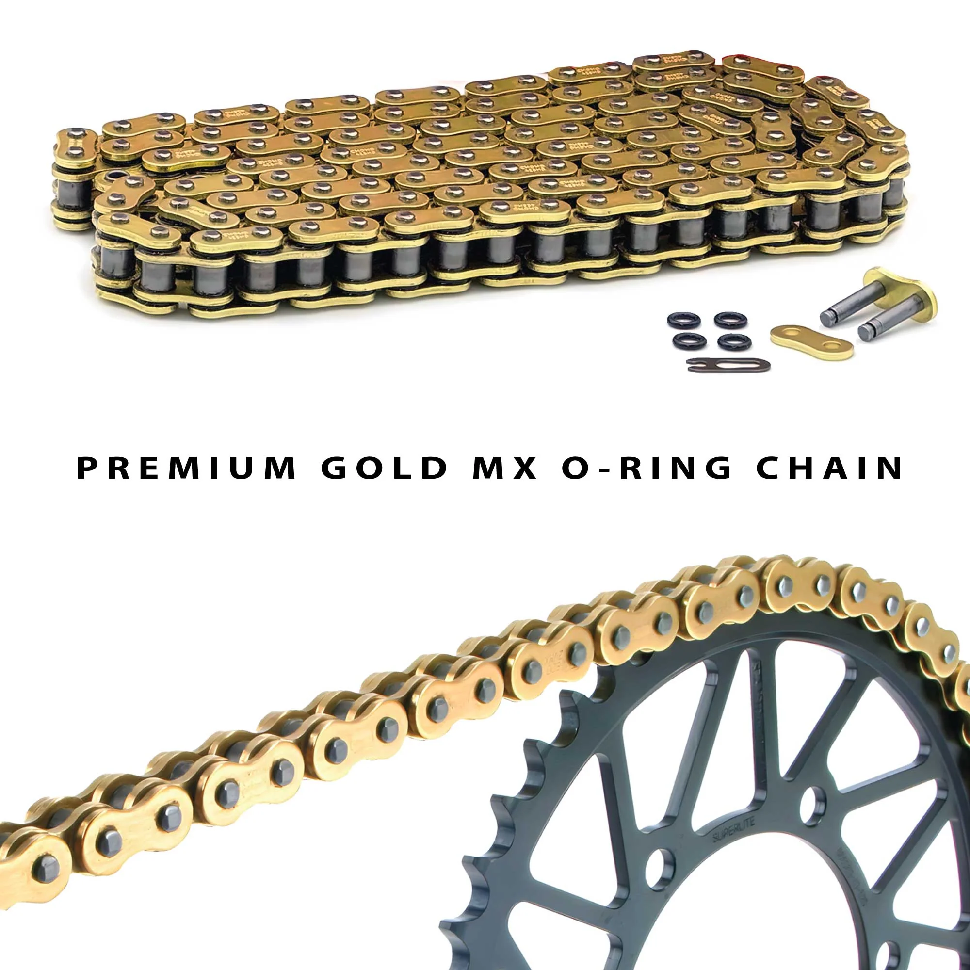 RPN428MX Premium Gold MX O-Ring Chain for E-Ride PRO 3.0/SR | Talaria MX5 | Altis Sigma | Pit Bike / Mini Motos - Image 3