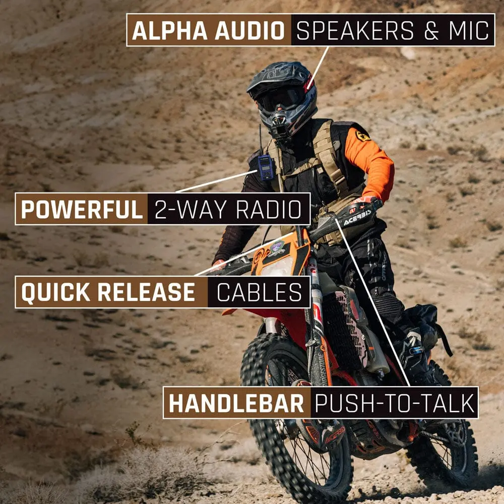 Rugged Radios Complete Motorcycle Communication Kit with Heavy-Duty OFFROAD Cables - MOTO MAX Radio Kit - Image 2