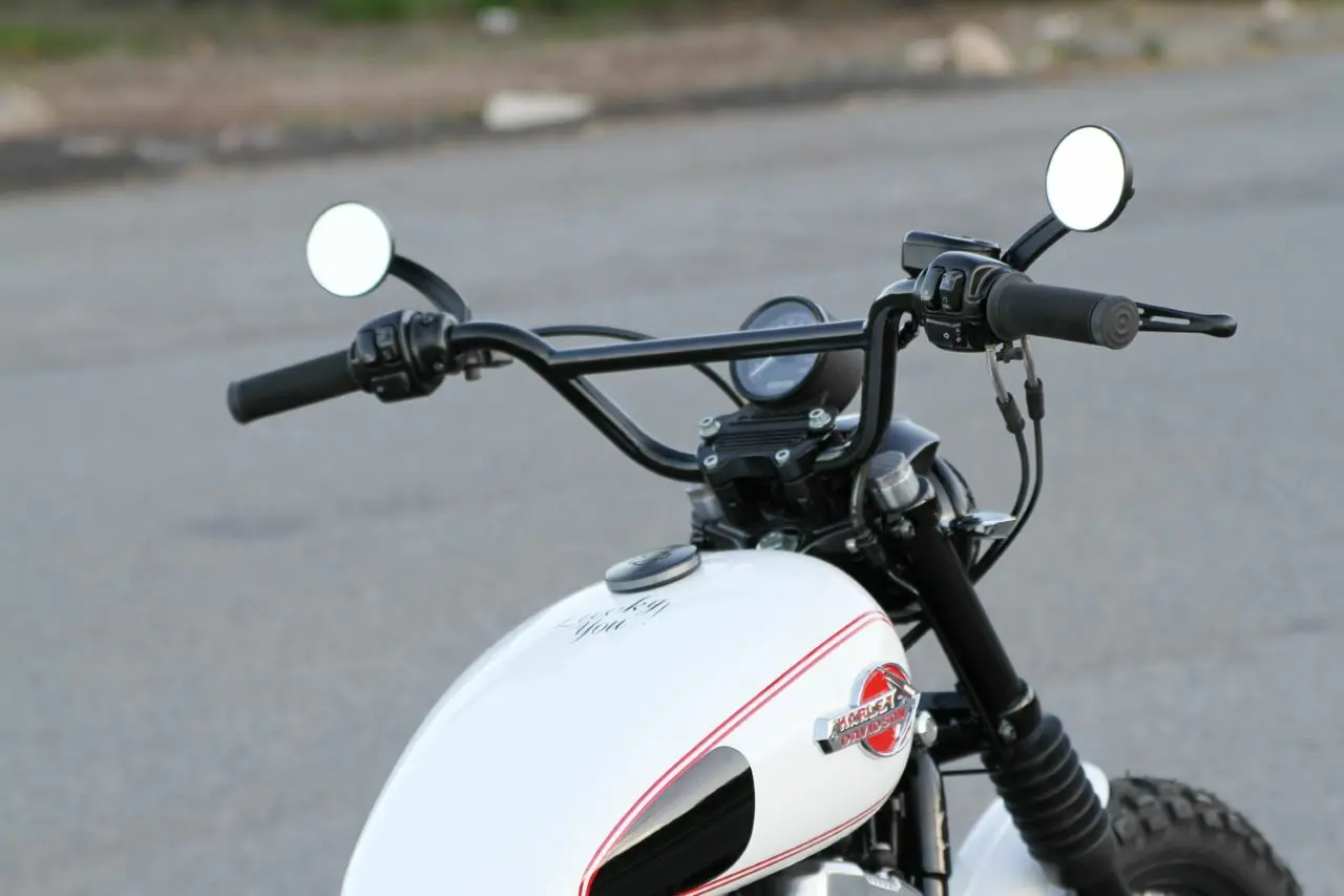 Harley Scrambler Bars - 1" Black Burley Brand Scrambler Bars for Harley Davidson - Image 2