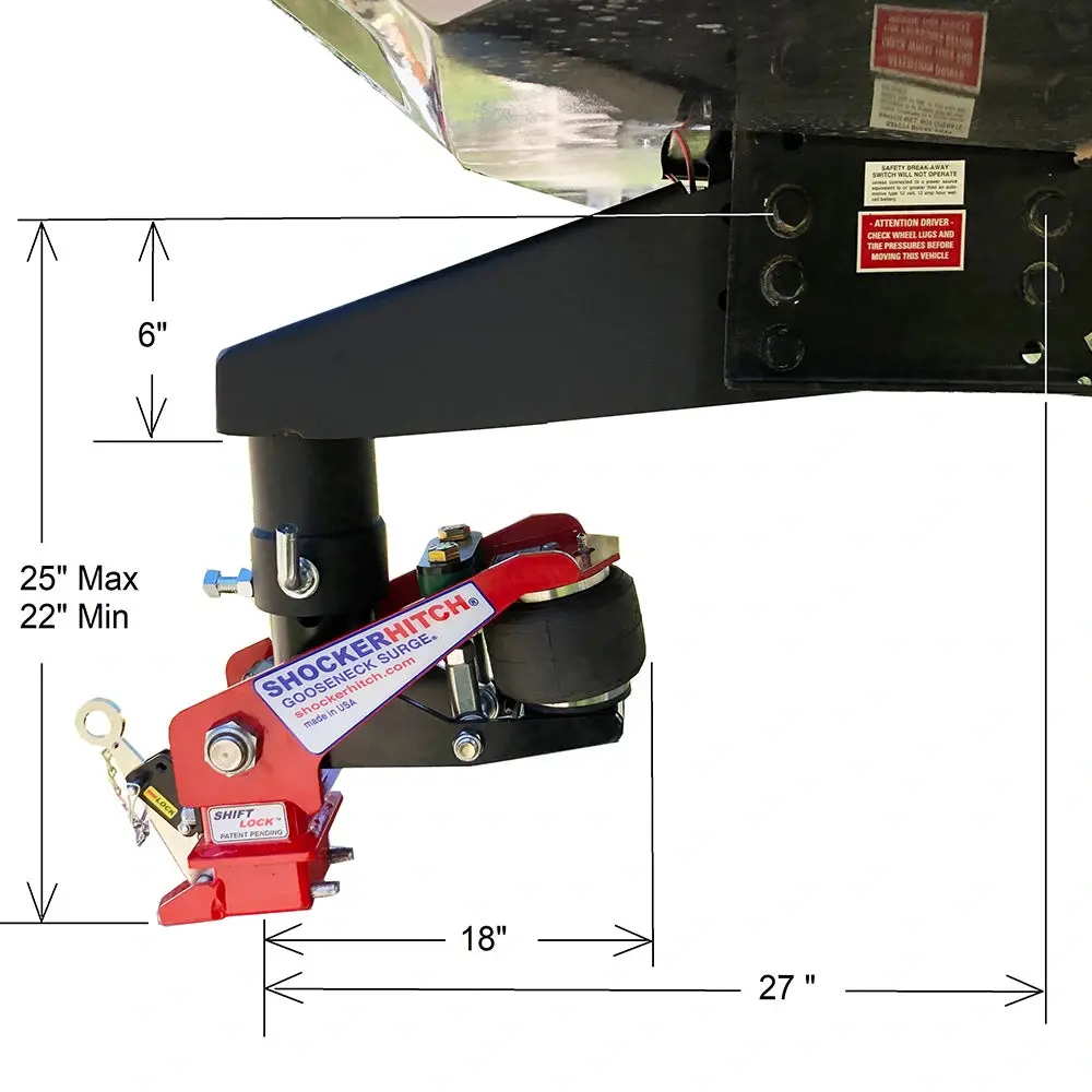 Shocker QuickAir 5th Wheel to Gooseneck Air Hitch Conversion Kit - Image 6
