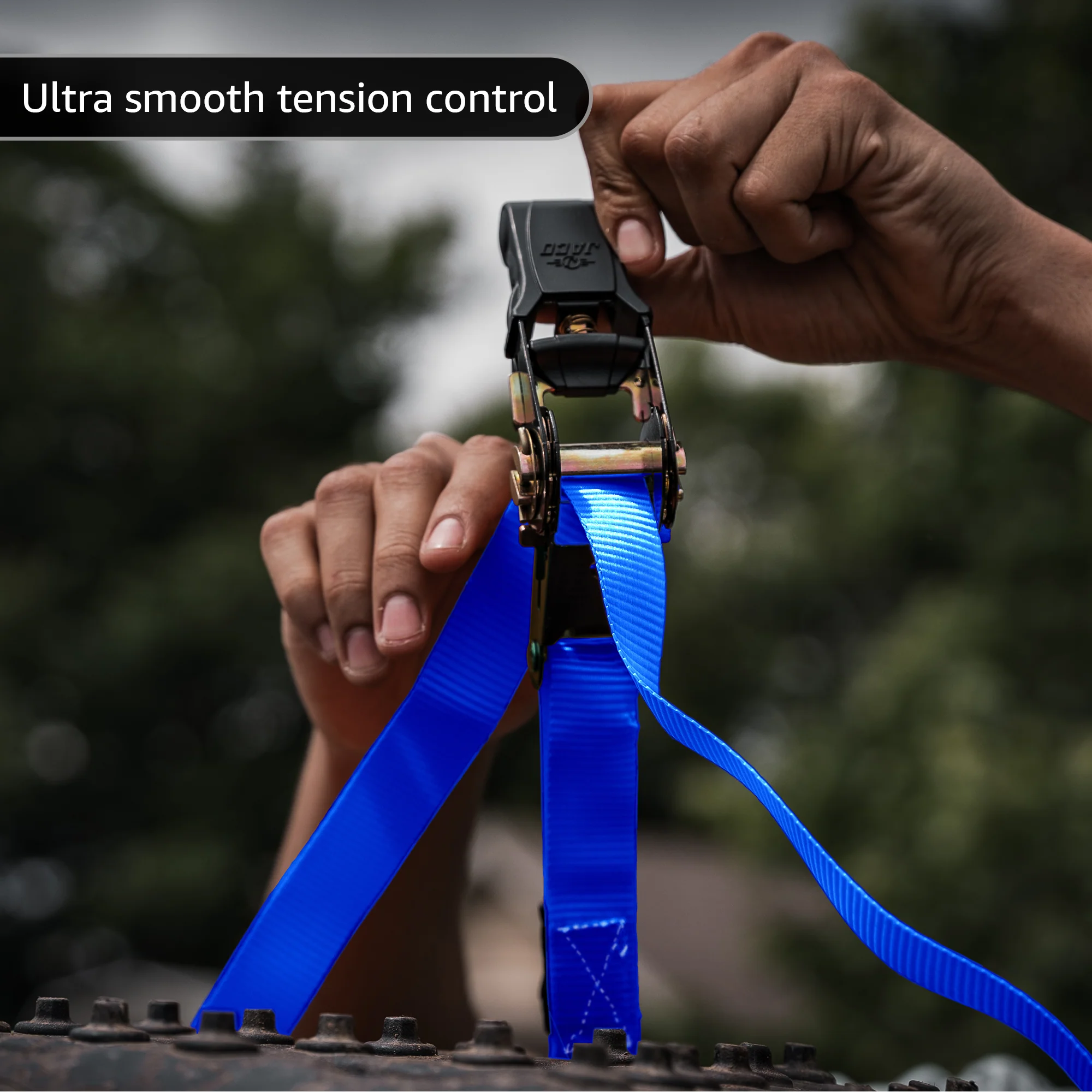 Tie Down Ratchet Straps (4 Pack) - 1 in x 15 ft | AAR Certified Break Strength (1,823 lbs) | Cargo Tie Down Set - Image 10