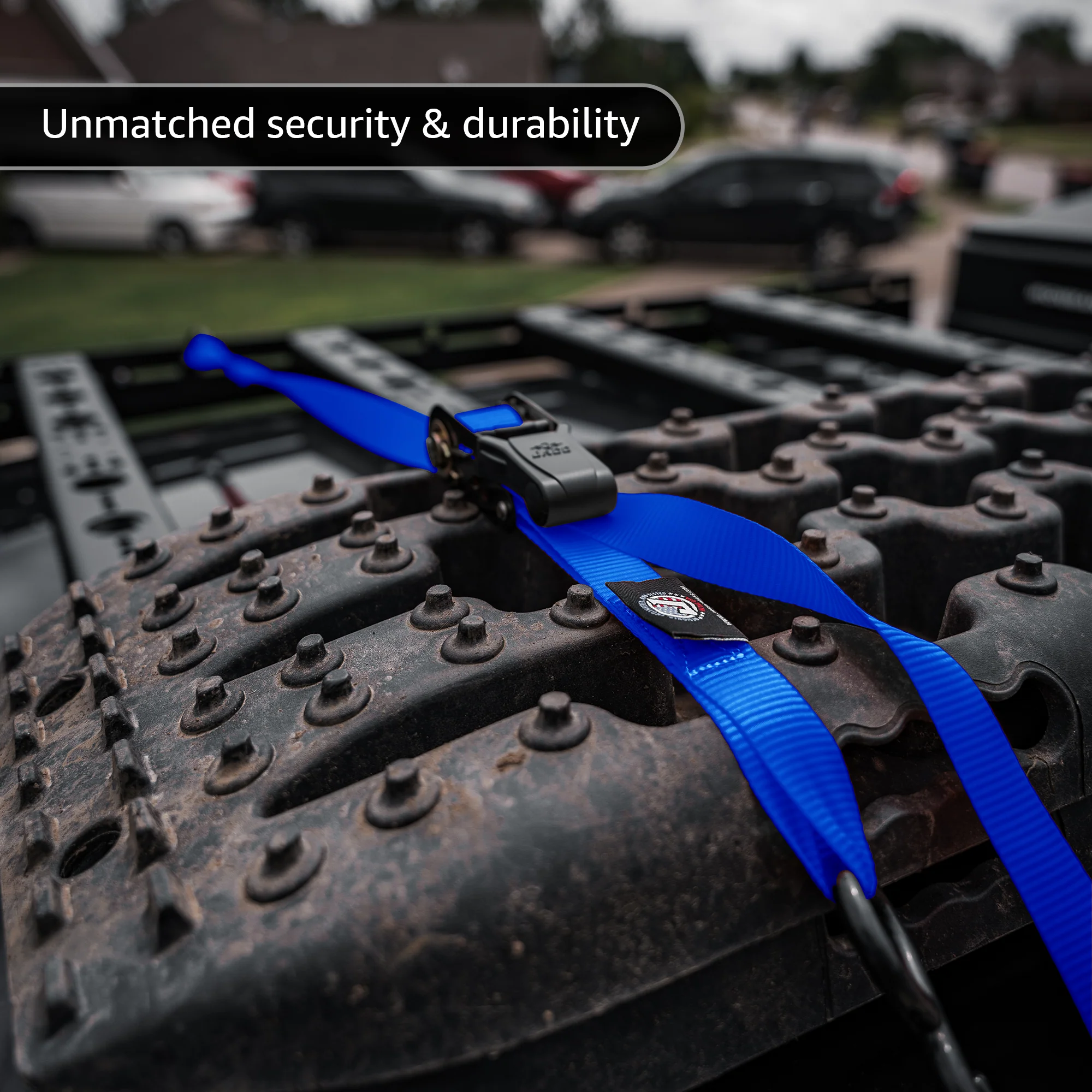 Tie Down Ratchet Straps (4 Pack) - 1 in x 15 ft | AAR Certified Break Strength (1,823 lbs) | Cargo Tie Down Set - Image 6