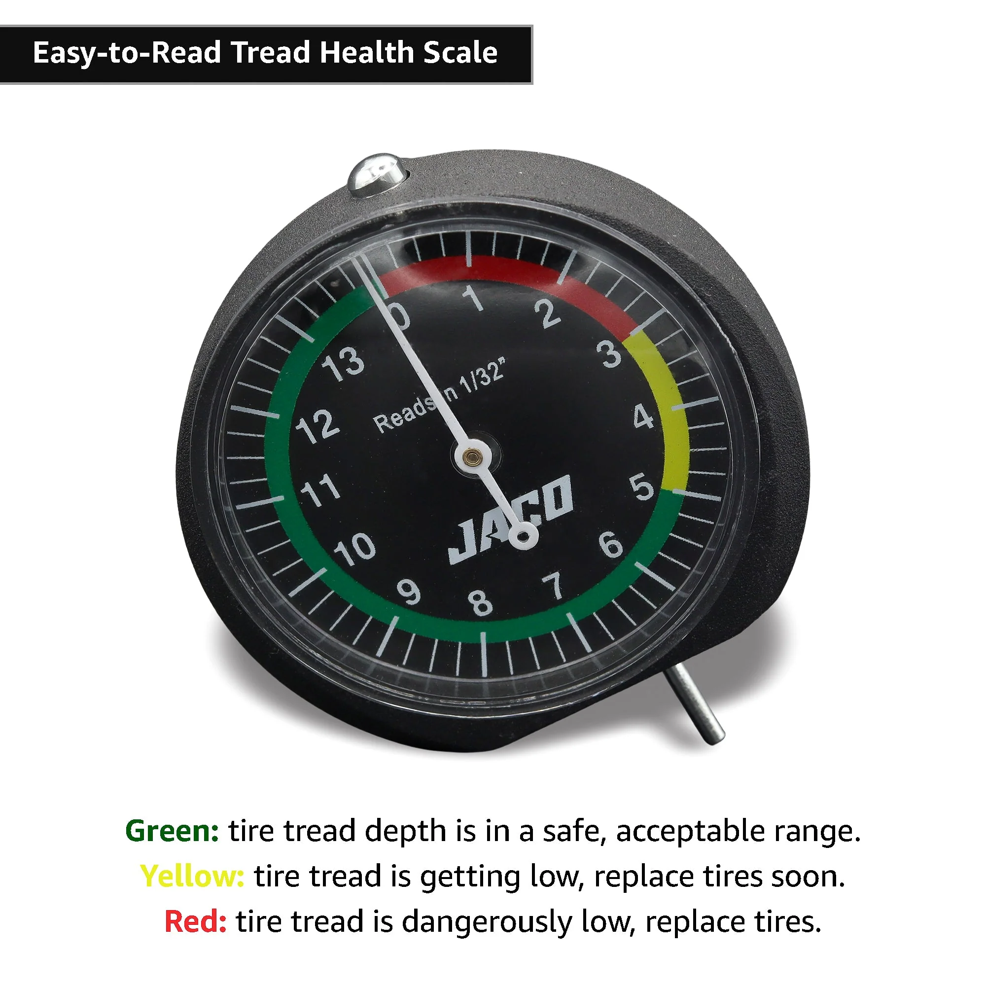 TreadPro Tire Tread Depth Gauge, Dial Type (Reads in 1/32 inch) - Image 2