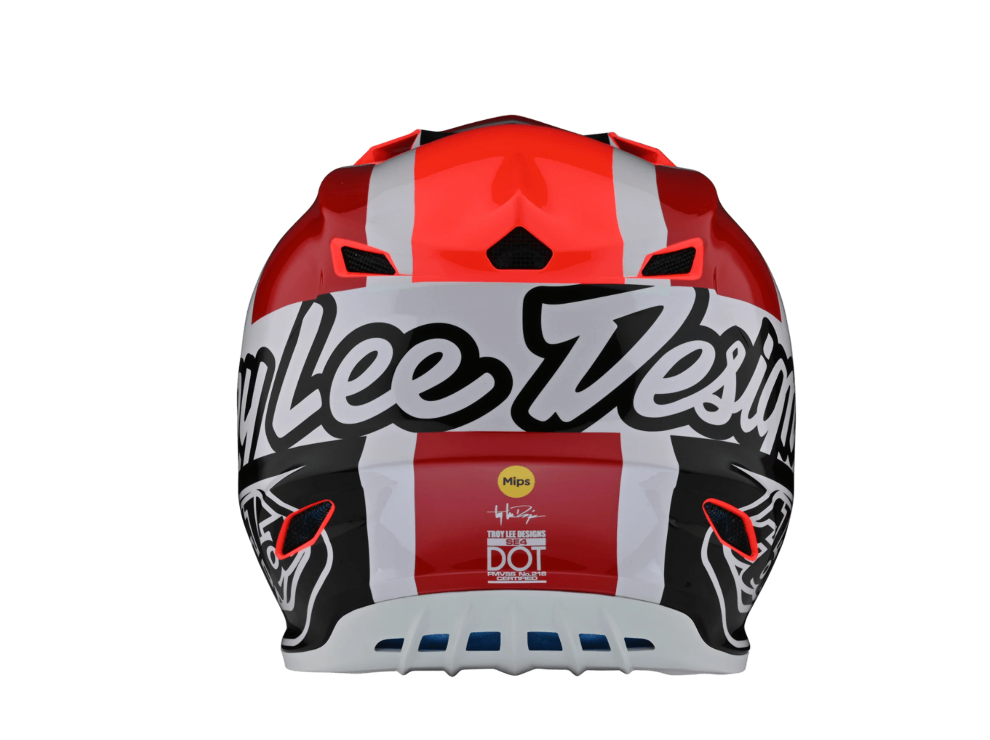 Troy Lee Designs SE4 POLYACRYLITE HELMET- QUATTRO - RED / CHARCOAL - Image 2