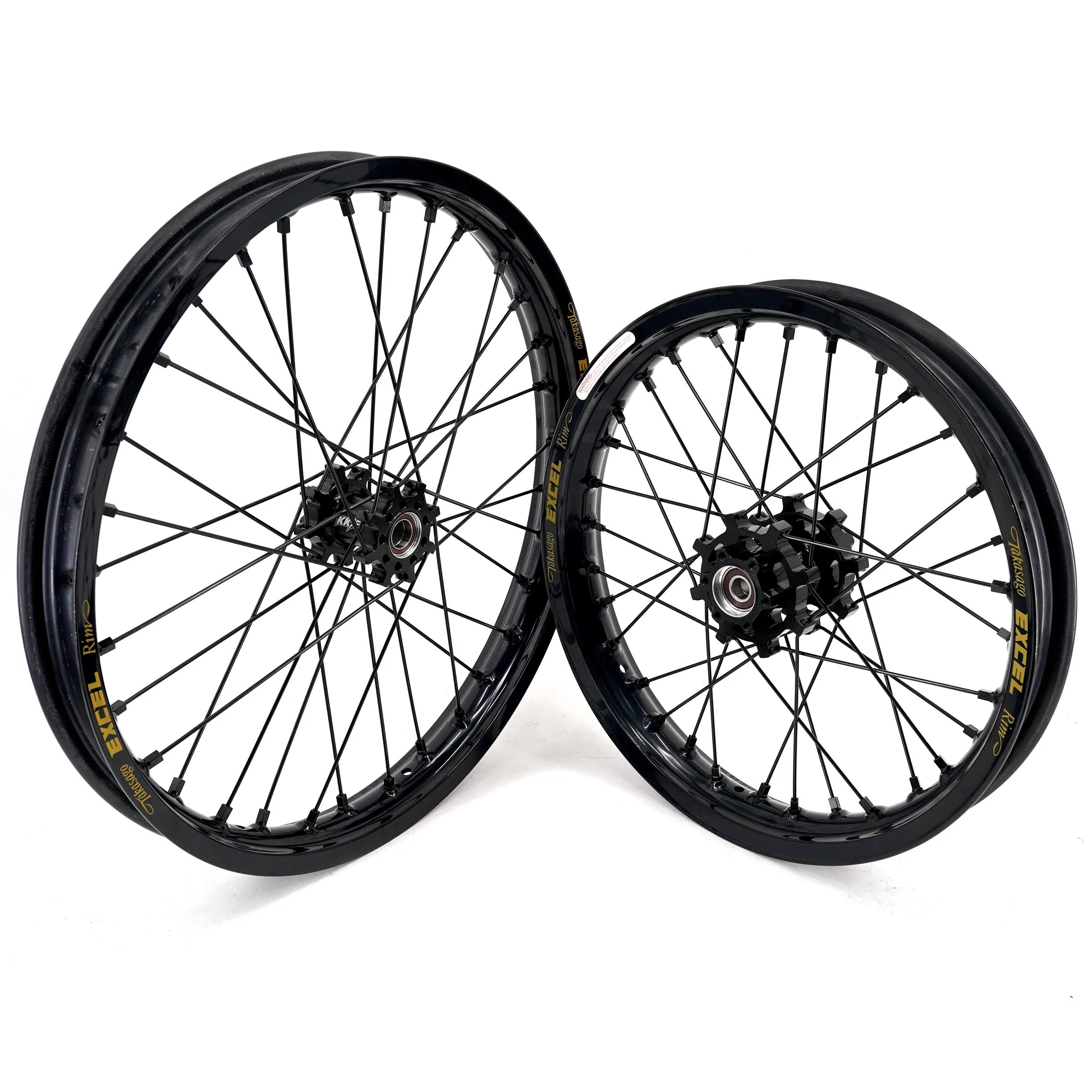 KKE 19" & 16" Spoke Alloy Wheels Fit Talaria Sting MX3 / R MX4 Electric E-bike Black Takasago EXCEL Rims - Image 3