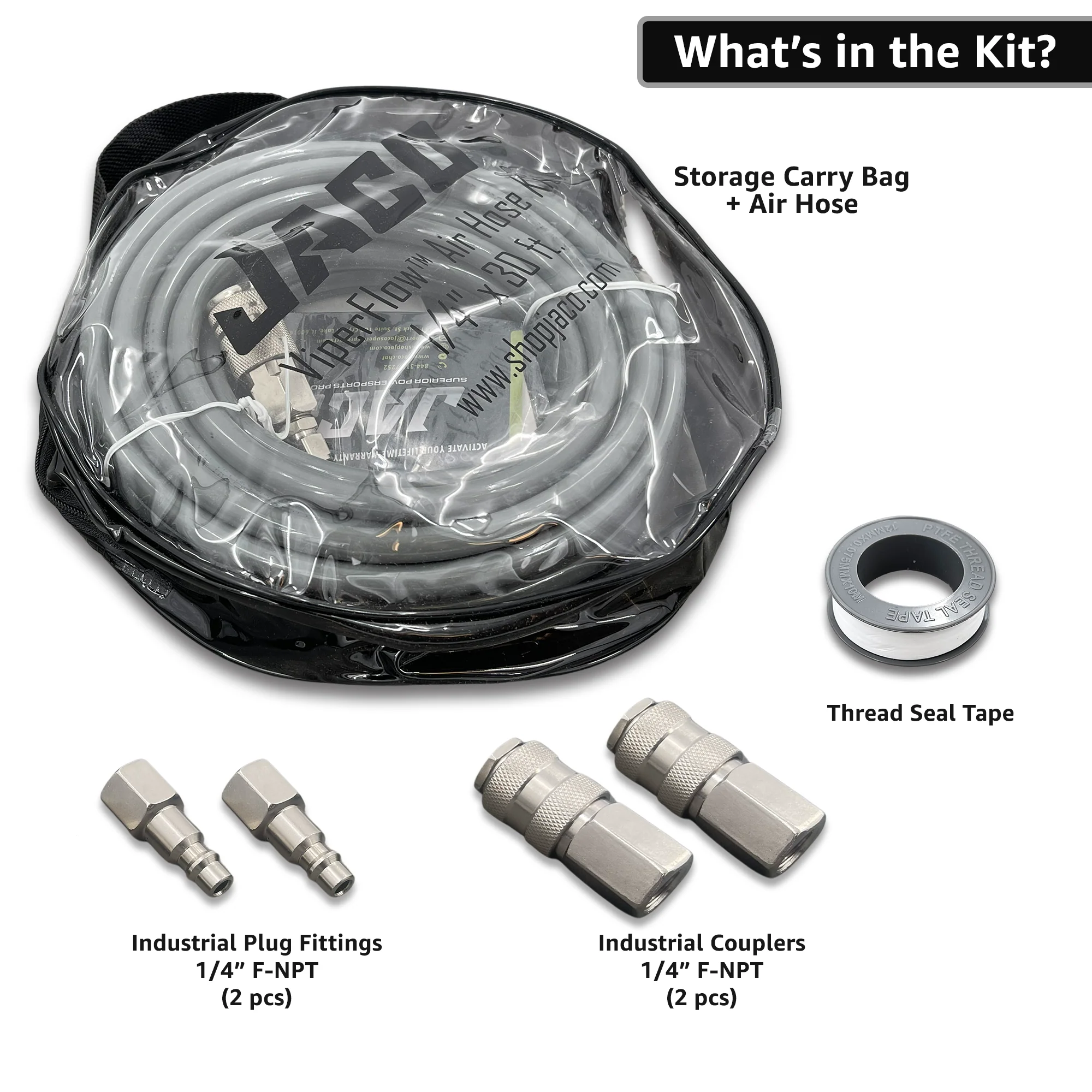 ViperFlow Poly Air Hose Kit - 1/4" x 30 ft. - Image 2