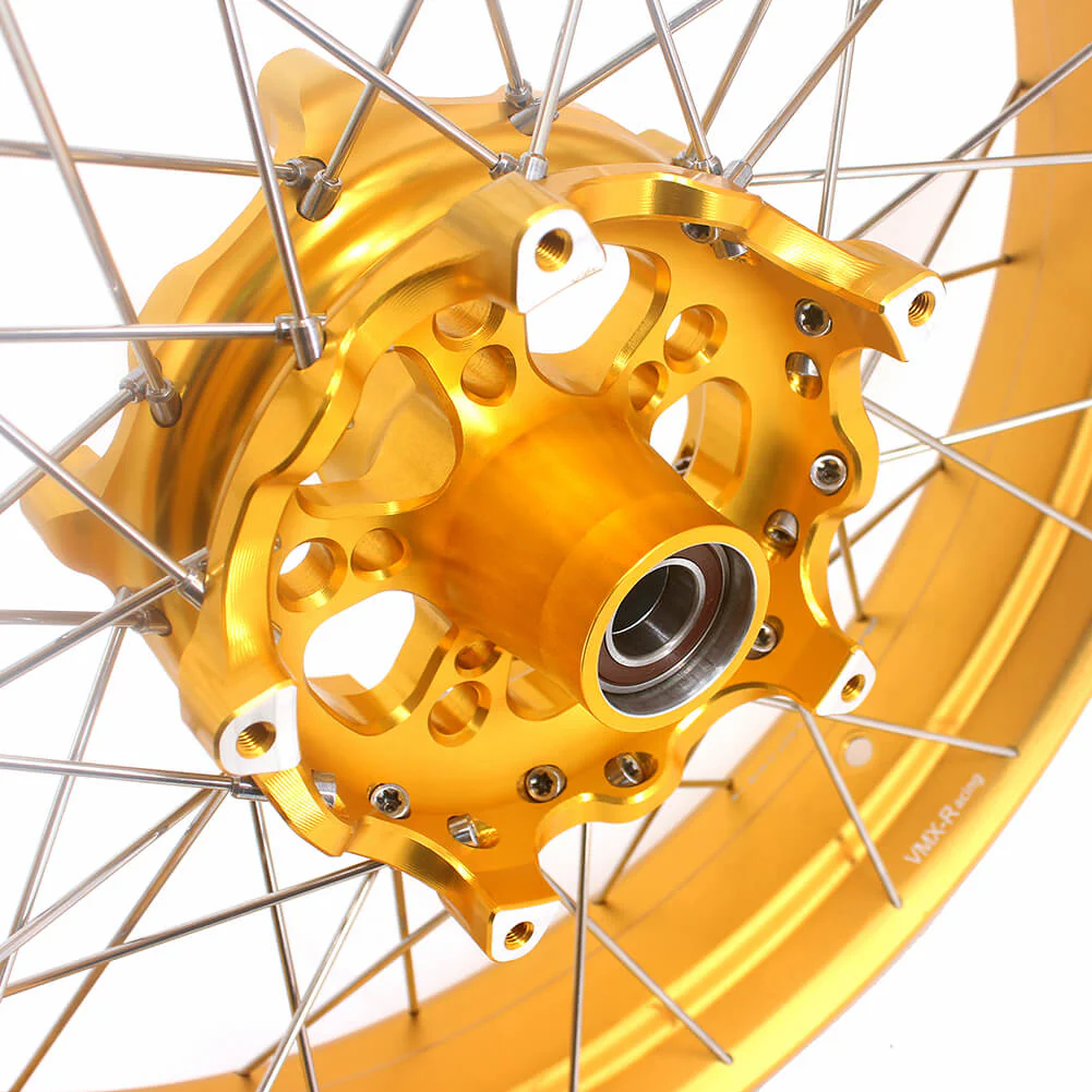 VMX 19 17 Inch CUSH Drive For BMW F750GS 2019-2024 Tubeless Alloy Spoke Wheels Gold Hub - Image 10