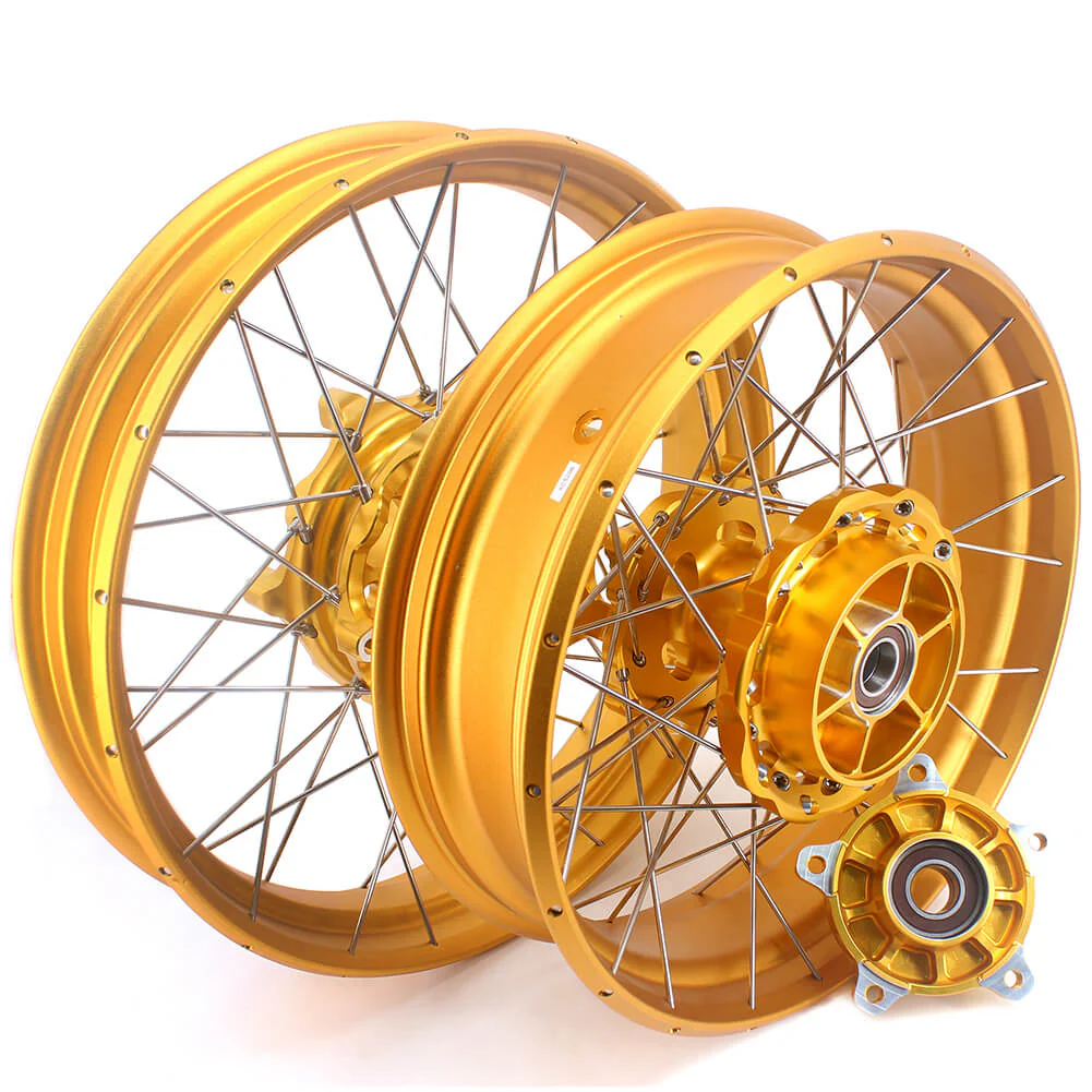 VMX 19 17 Inch CUSH Drive For BMW F750GS 2019-2024 Tubeless Alloy Spoke Wheels Gold Hub - Image 2