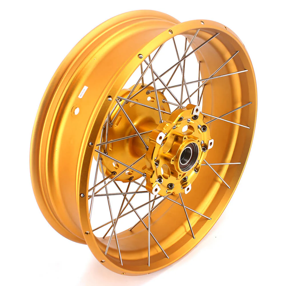 VMX 19 17 Inch CUSH Drive For BMW F750GS 2019-2024 Tubeless Alloy Spoke Wheels Gold Hub - Image 3