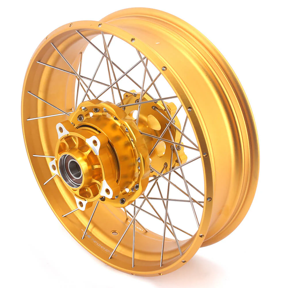 VMX 19 17 Inch CUSH Drive For BMW F750GS 2019-2024 Tubeless Alloy Spoke Wheels Gold Hub - Image 6