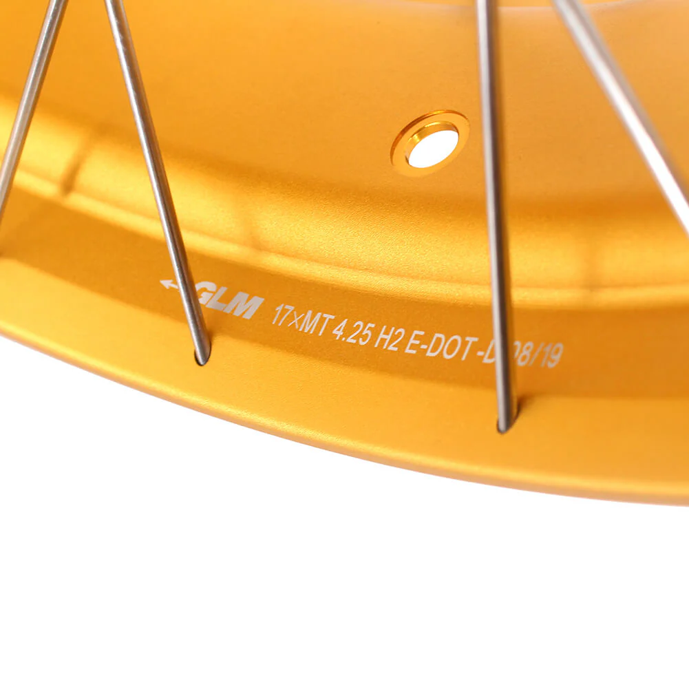 VMX 19 17 Inch CUSH Drive For BMW F750GS 2019-2024 Tubeless Alloy Spoke Wheels Gold Hub - Image 7