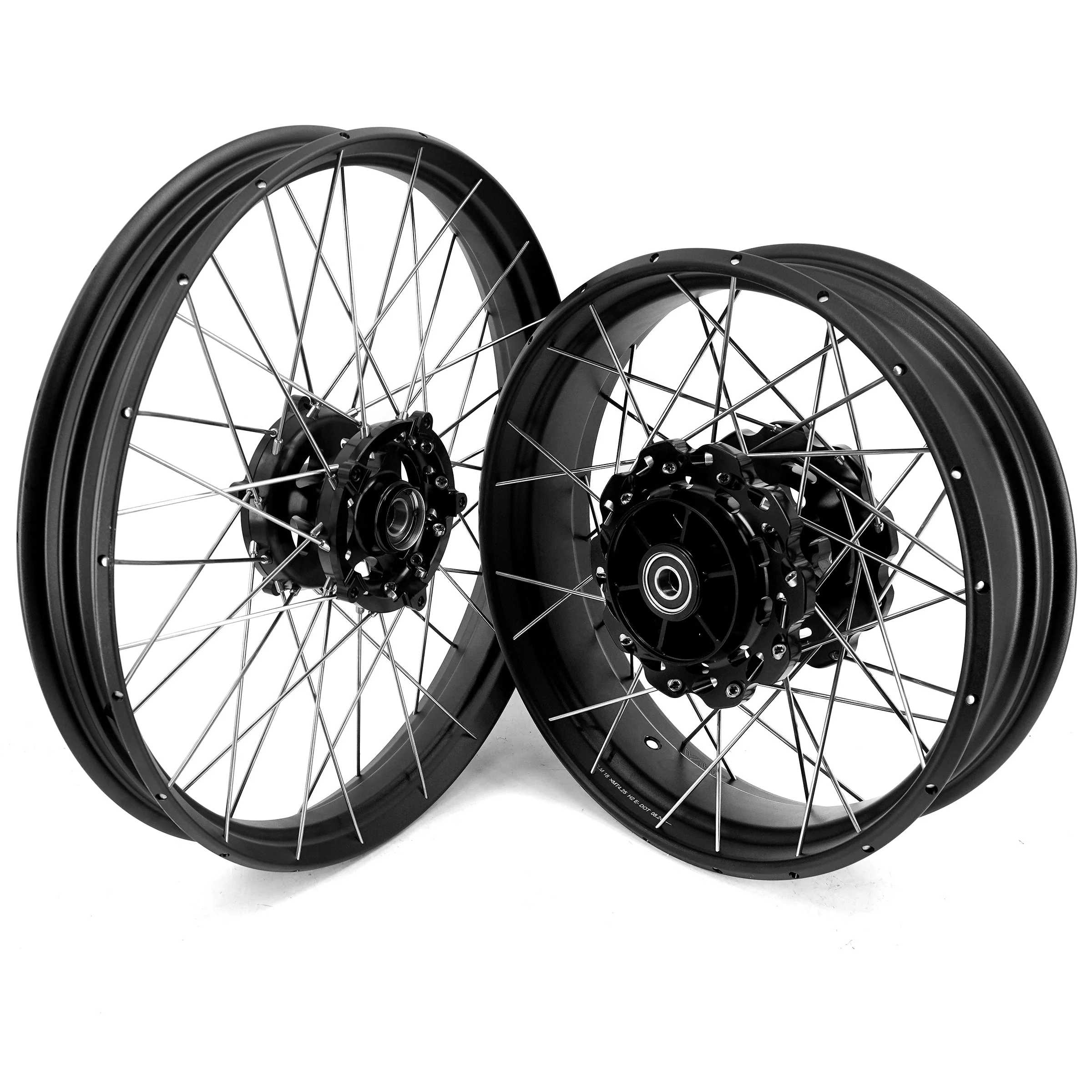 VMX-Racing 21" 18" Tubeless Wheels Fit Yamaha Tenere 700 2019-2025 Black Spoke Rims - Image 3