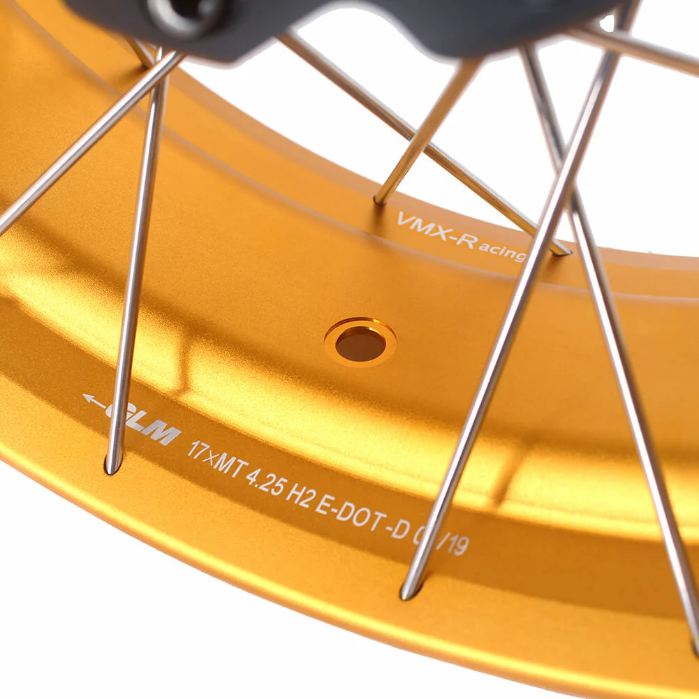 VMX-Racing Fit Honda CB500X 2022-2025 Tubeless 2.5*19 & 4.25*17 Wheels Rims Gold GLM Rims - Image 6