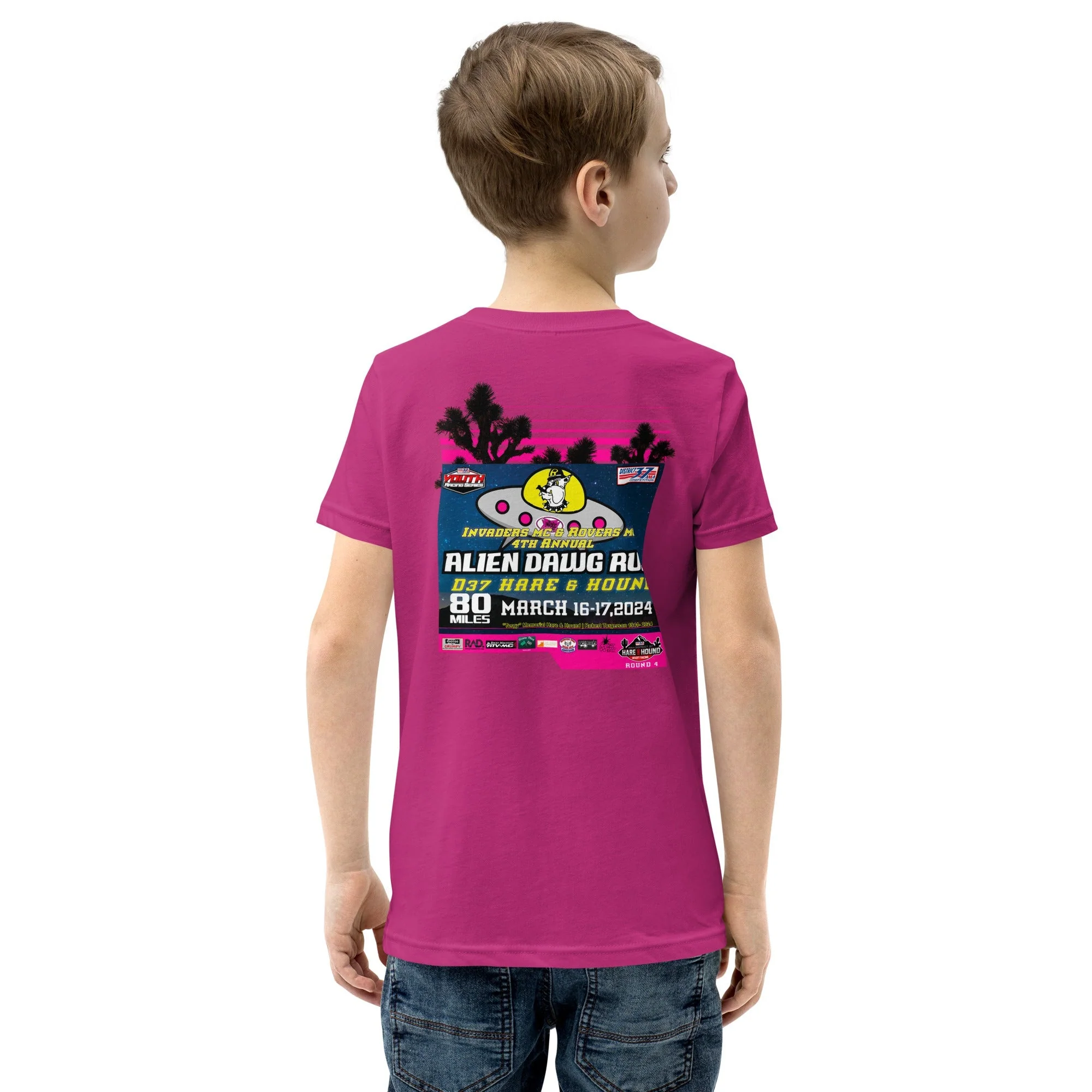 Youth 2024 Alien Dawg Run - Rovers MC & Invaders MC Hare & Hound Event T-Shirt - Image 4