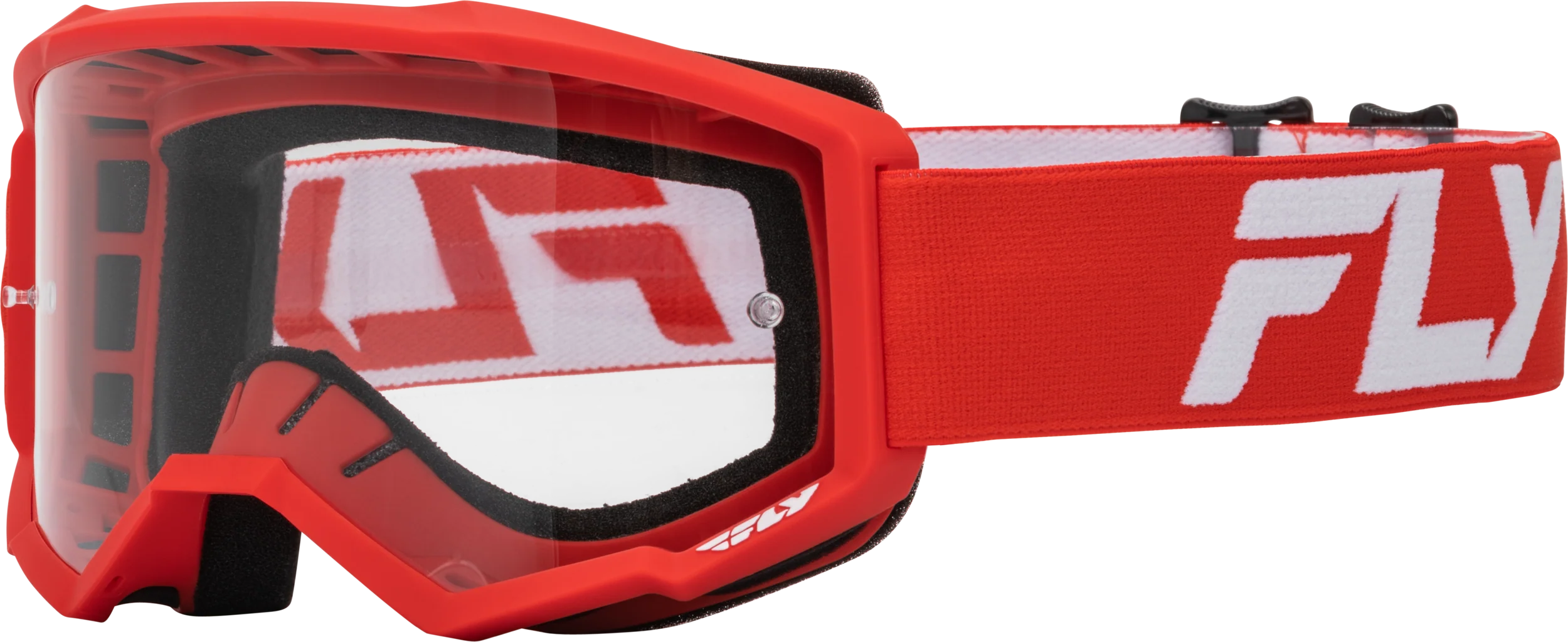 Youth Focus Goggle Red/White W/ Clear Lens - Image 2