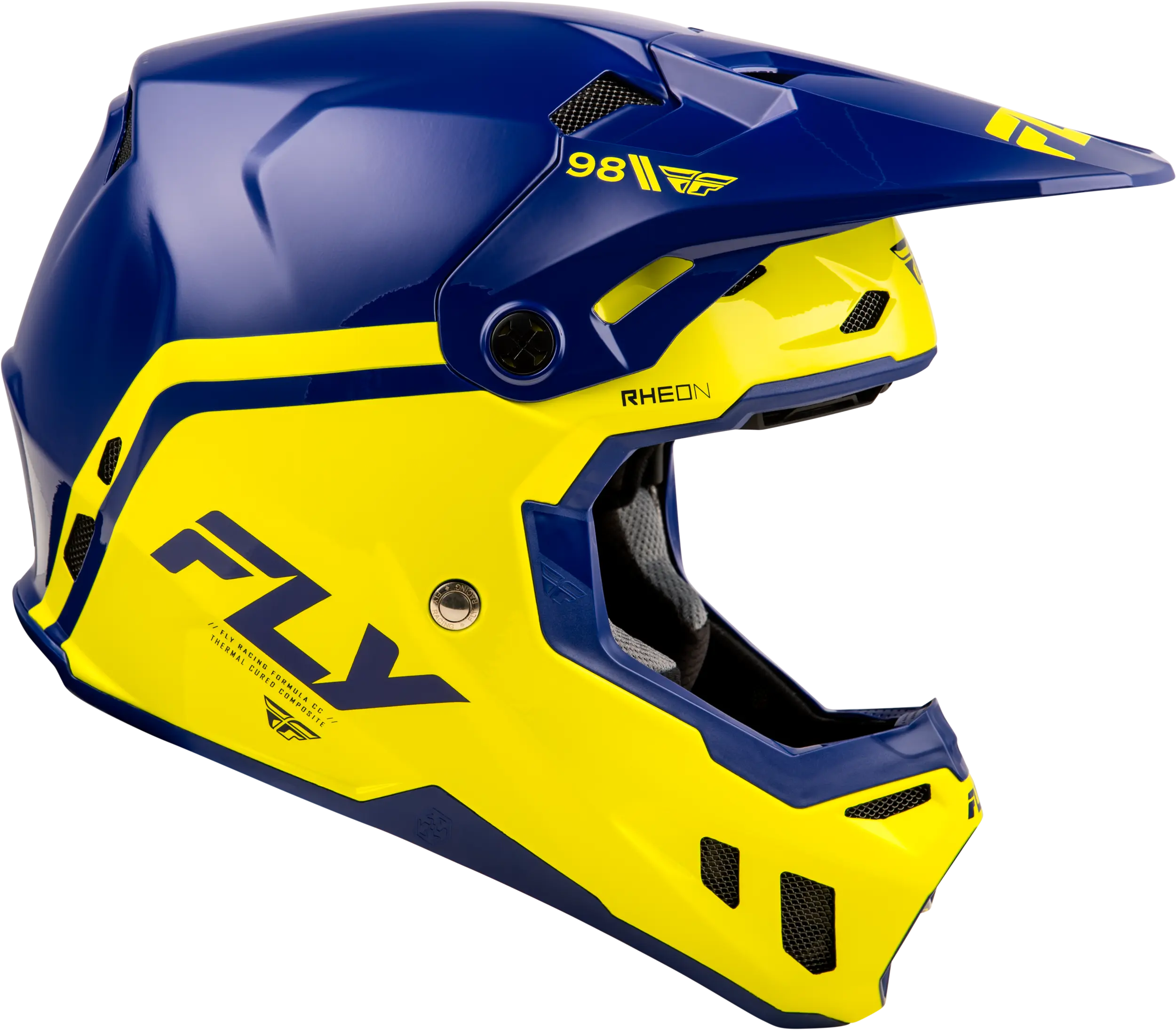 FLY RACING Youth Formula Cc Objective Navy/Yellow Helmet - Image 4