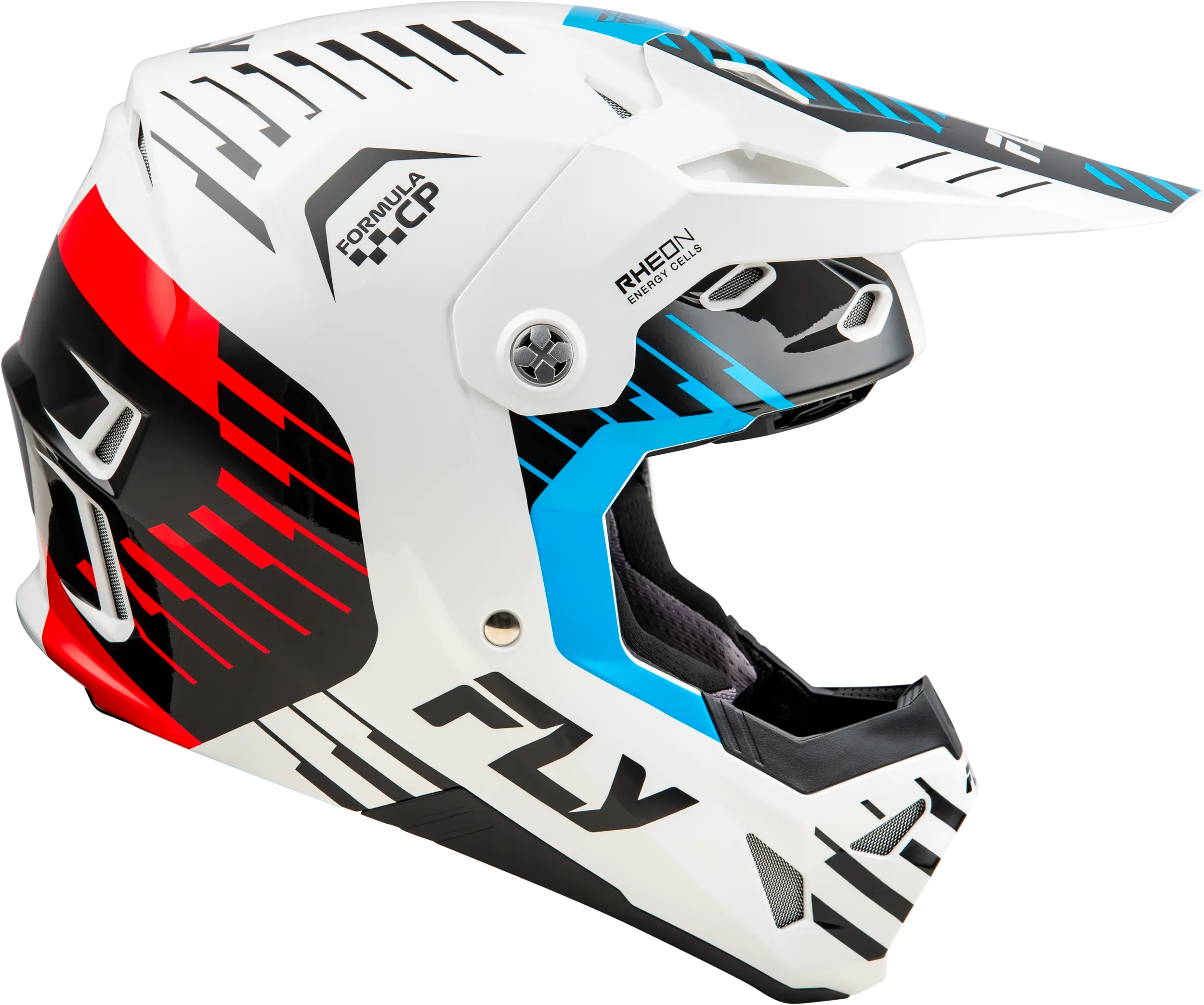 FLY RACING Youth Formula Cp Slice White/Red/Cyan Helmet - Image 4