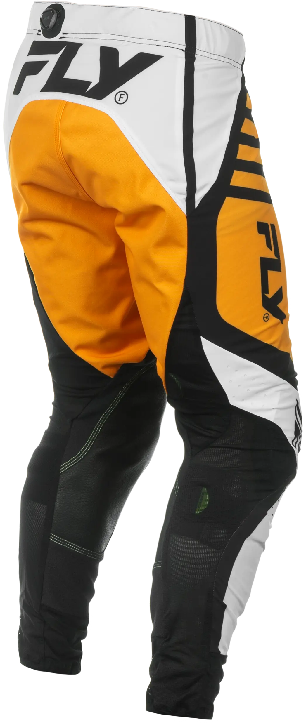 FLY RACING Youth Lite White/Black/Mustard Pants - Image 3