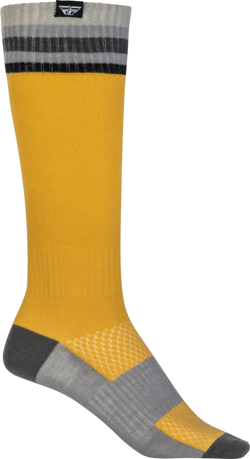 Fly Racing Youth Mx Socks - Thin Yellow - Image 3