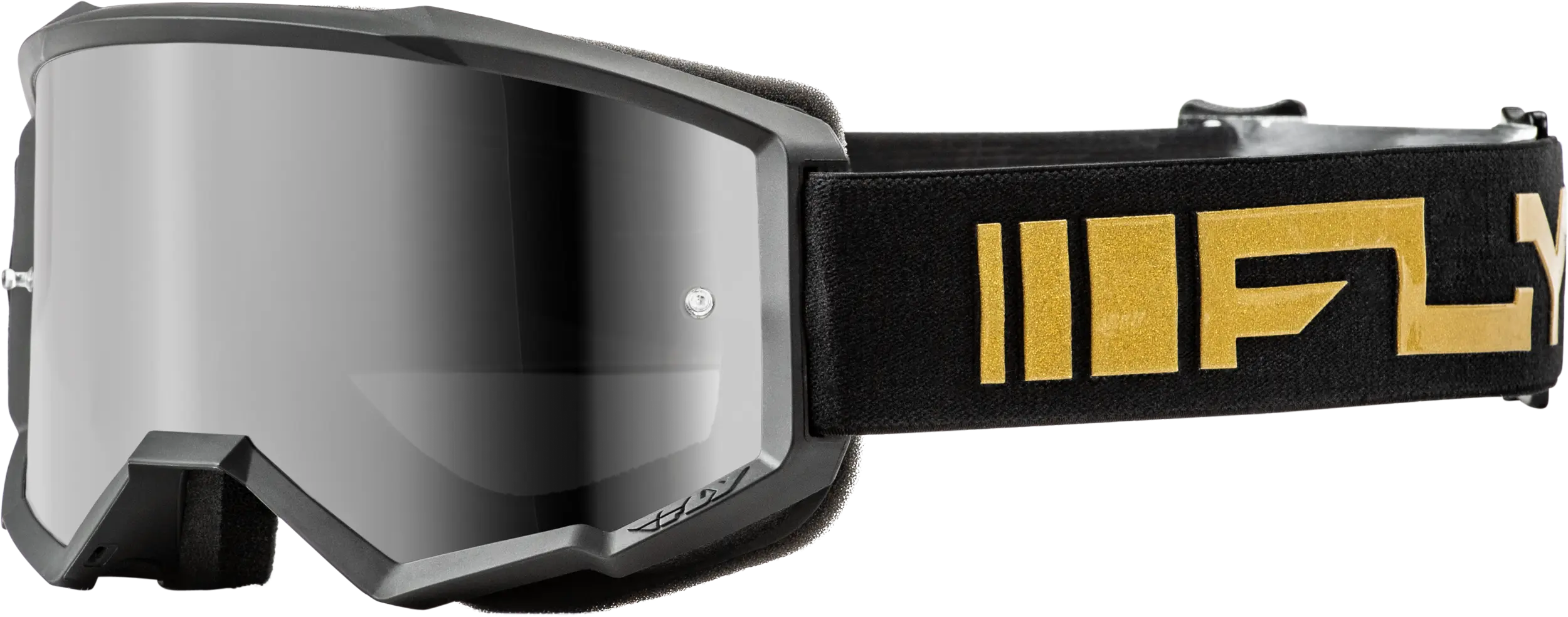 Fly Racing Youth Zone Goggle Black/Gold W/ Silver Mirror/Smoke Lens - Image 2